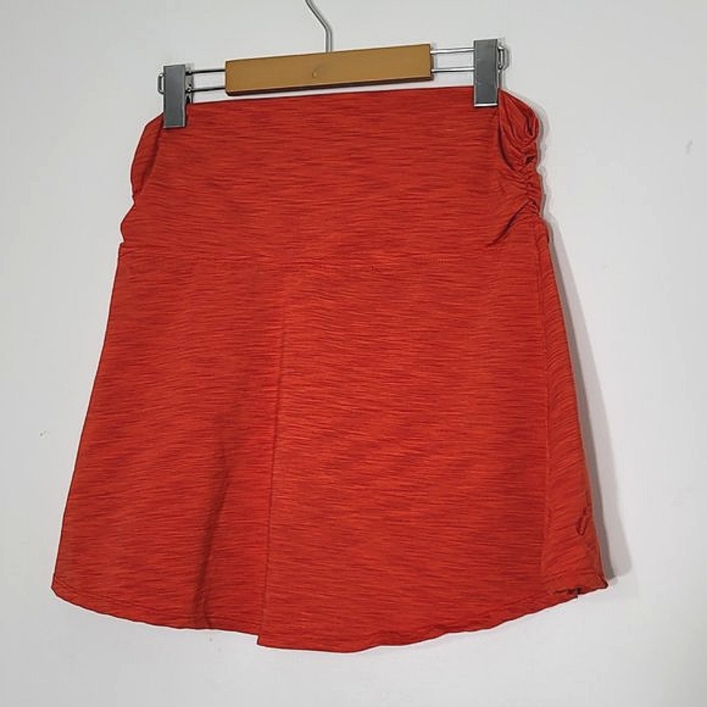 Women's Orange Space Dye Ruched Side Athletic Skirt Size M